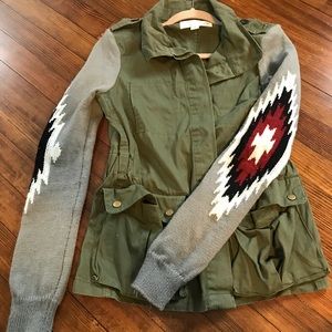 Vintage Havana army jacket with sweater sleeves